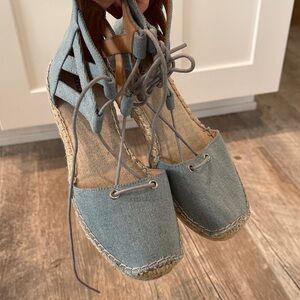 Merona Light Blue Denim Espadrille Flats